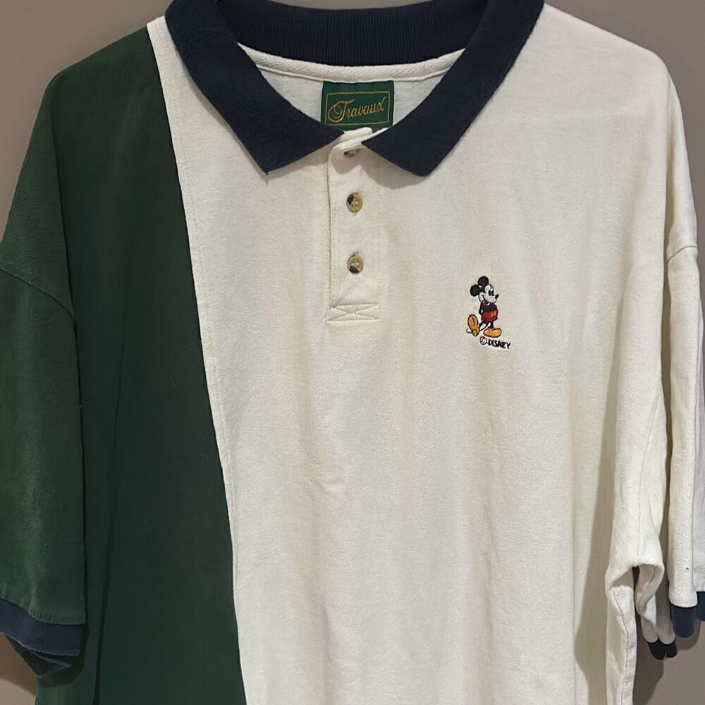 Vintage Travaux Men’s Polo Golf Shirt with Mickey  Mouse XXL